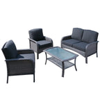 XIZZI 4-piece Outdoor Patio Furniture Conversation Set with Table
