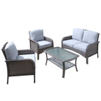 XIZZI 4-piece Outdoor Patio Furniture Conversation Set with Table