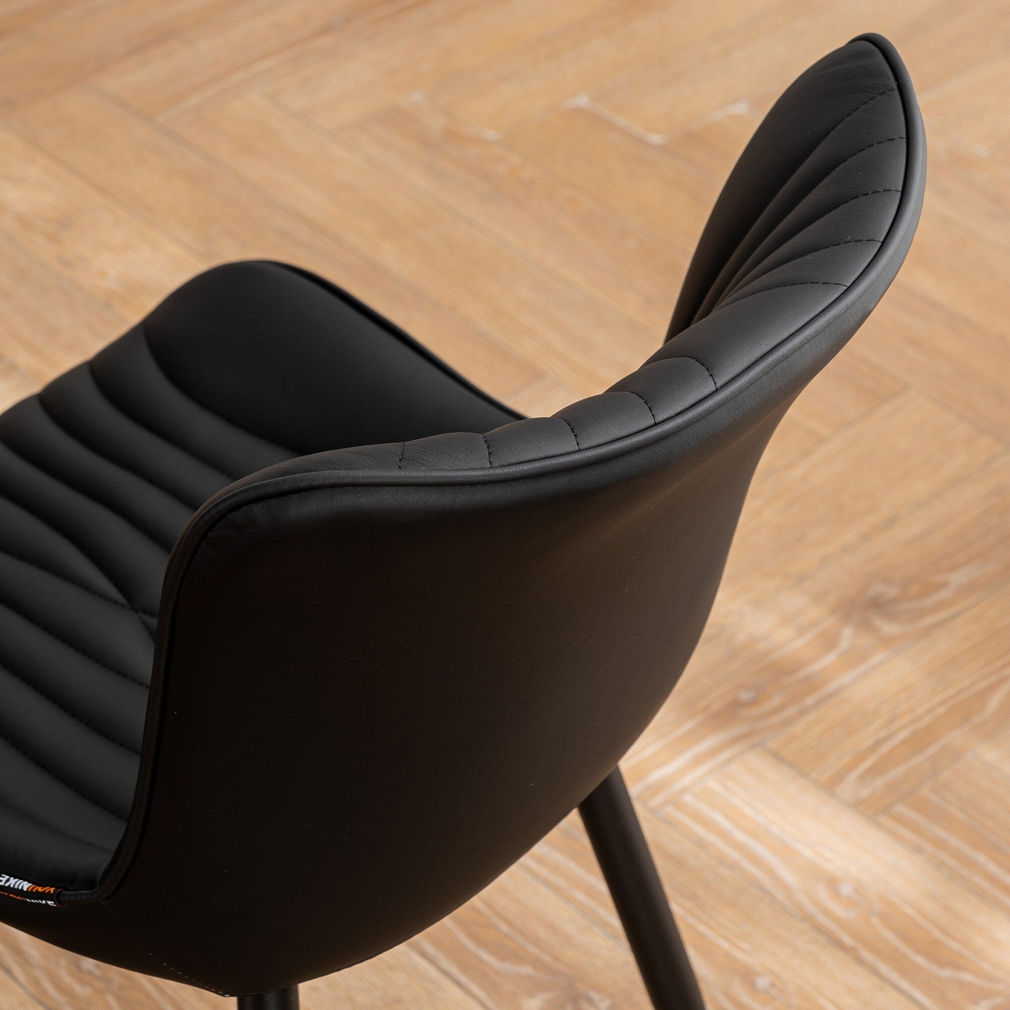 Modern Upholstered Leather Armless Dining Chairs Set of 2