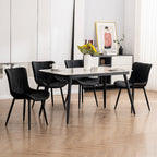 Modern Upholstered Leather Armless Dining Chairs Set of 2