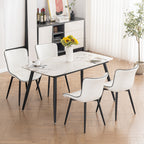 Modern Upholstered Leather Armless Dining Chairs Set of 2