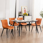 Modern Upholstered Leather Armless Dining Chairs Set of 2