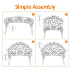 Yaheetech Outdoor Metal Bench Patio Park Garden Bench - N/A