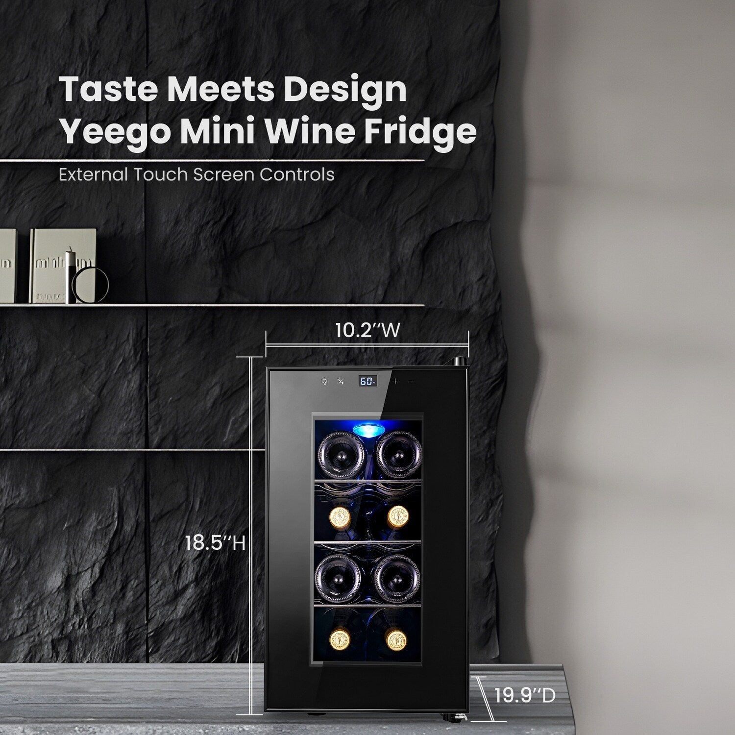 Yeego 8 Bottle Wine Refrigerator Mini Cooler