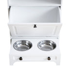 Roomfitters Dog Feeding Station with 2 Elevated Dog Bowls, Tilt Out Pet Feeding Cabinet Station